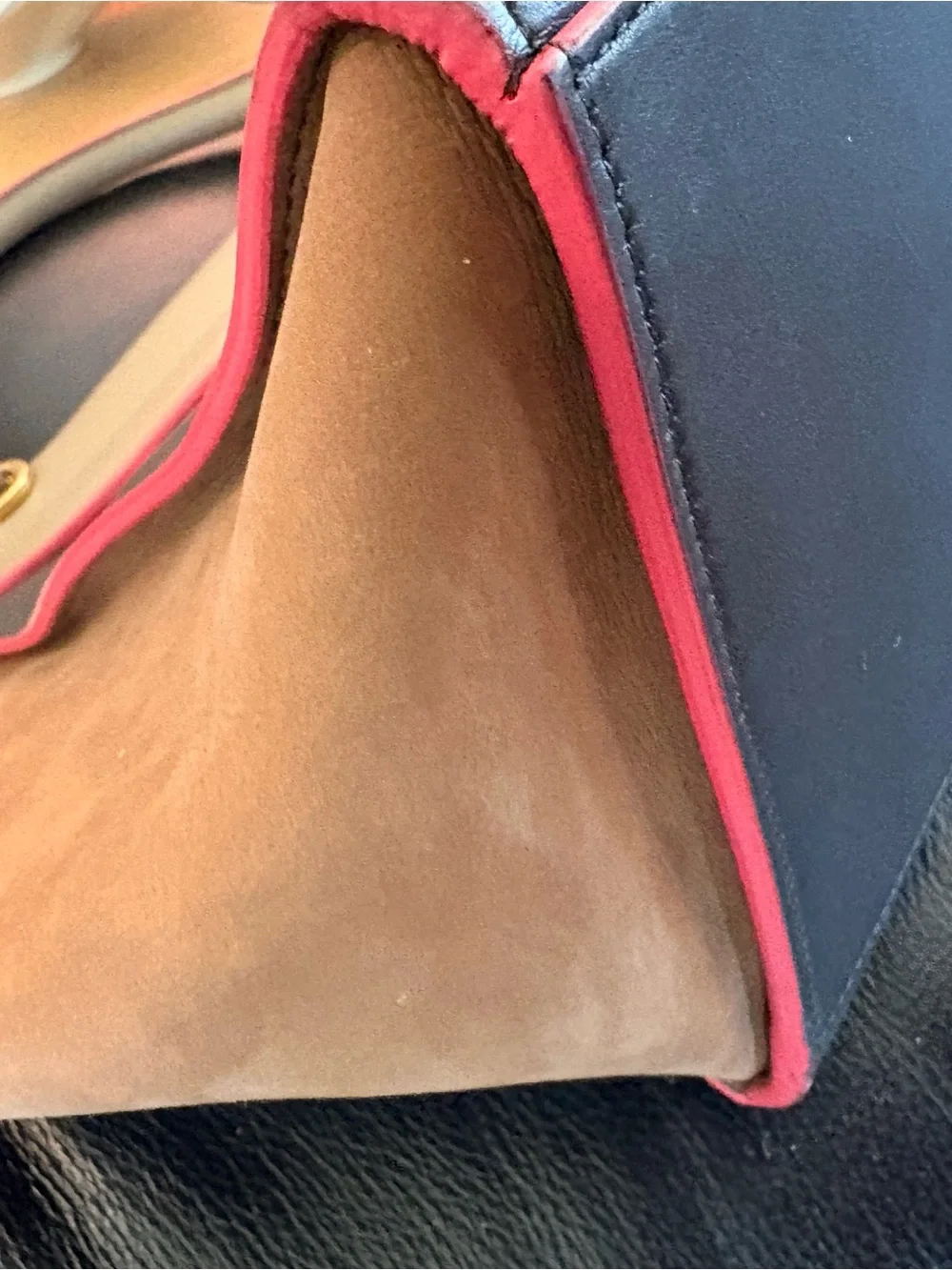 CELINE Trapeze handbag tote in Taupe and Brown - Pre-Loved Great condition w/COA